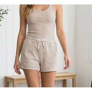 Thrive Societe Ultraluxe Pintuck Shorts XL Drawstring lounge retail $78 NWT